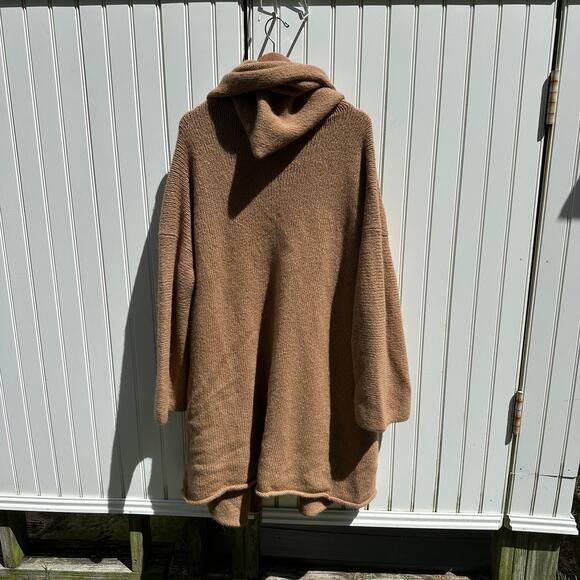Lauren Manoogian Capote Alpaca Wool Coat Coatigan Hooded Sweater Cardigan Camel - Picture 14 of 16